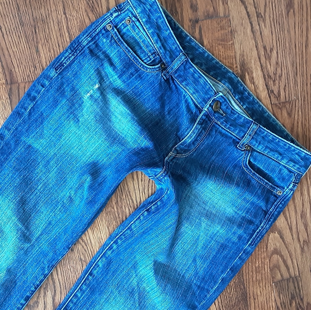 Express Jeans Boot Cut Size 12 Distressed EUC - Picture 5 of 11